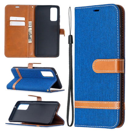 Color Matching Denim Texture Horizontal Flip Leather Case with Holder & Card Slots & Wallet & Lanyard, For Galaxy S20 FE 5G / S20 Lite