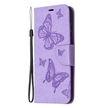 Embossing Two Butterflies Pattern Horizontal Flip PU Leather Case with Holder & Card Slot & Wallet & Lanyard, For Galaxy S20 FE 5G / S20 Lite
