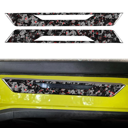 2pcs/Set Forged Gold Foil Carbon Fiber Car Threshold Decorative Sticker for Chevrolet Corvette C8 2020-, Left and Right Driver, Threshold