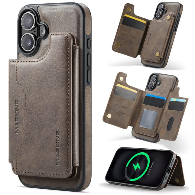 MAGKING K3 Series MagSafe RFID Card Bag Detachable Phone Case, For iPhone 16 Plus, For iPhone 16