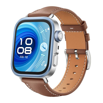 xDfind Flat Head Black Shark Fine Grain Leather Watch Band, For Huawei Watch Fit 4 Pro / Fit 4 / Fit 3 20mm, For Huawei Watch D2 22mm