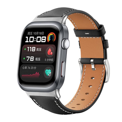 xDfind Flat Head Black Shark Fine Grain Leather Watch Band, For Huawei Watch Fit 4 Pro / Fit 4 / Fit 3 20mm, For Huawei Watch D2 22mm