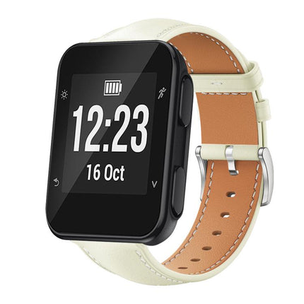 xDfind Flat Head Black Shark Fine Grain Leather Watch Band, For Garmin Fenix 8/7/6/5 22mm 20mm, For Garmin Fenix 8/7X/6X/5X 26mm 22mm, For Garmin Forerunner 220/735/735XT/230/235 20mm, For Garmin Forerunner 35/30/35j 20mm