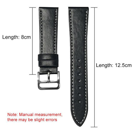 xDfind Flat Head Black Shark Fine Grain Leather Watch Band, For Galaxy Watch Ultra2 2026 / 2025 / 1 2024, For Galaxy Watch9 / 8 / 8 Classic, For Samsung Galaxy Watch7 / FE / 6 / 5 / 4