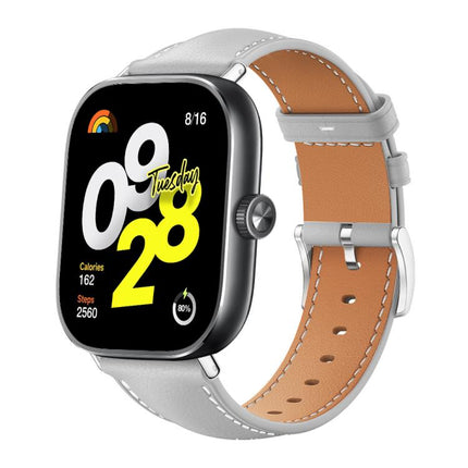 xDfind Flat Head Black Shark Fine Grain Leather Watch Band, For Xiaomi Band 9 Pro / Redmi Watch 6 / 5, For Redmi Watch 3 Active / Lite 20mm, For Redmi Watch 3 20mm