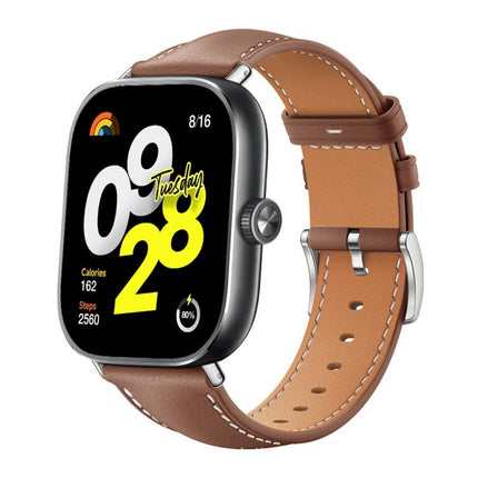 xDfind Flat Head Black Shark Fine Grain Leather Watch Band, For Xiaomi Band 9 Pro / Redmi Watch 6 / 5, For Redmi Watch 3 Active / Lite 20mm, For Redmi Watch 3 20mm