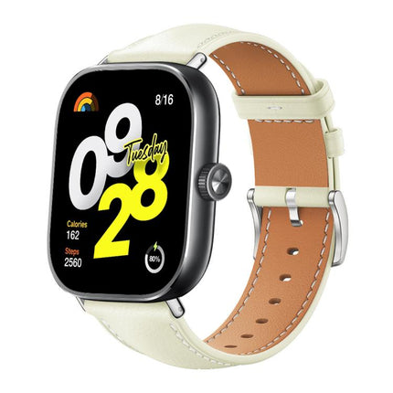 xDfind Flat Head Black Shark Fine Grain Leather Watch Band, For Xiaomi Band 9 Pro / Redmi Watch 6 / 5, For Redmi Watch 3 Active / Lite 20mm, For Redmi Watch 3 20mm