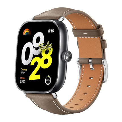 xDfind Flat Head Black Shark Fine Grain Leather Watch Band, For Xiaomi Band 9 Pro / Redmi Watch 6 / 5, For Redmi Watch 3 Active / Lite 20mm, For Redmi Watch 3 20mm