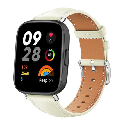 xDfind Flat Head Black Shark Fine Grain Leather Watch Band, For Xiaomi Band 9 Pro / Redmi Watch 6 / 5, For Redmi Watch 3 Active / Lite 20mm, For Redmi Watch 3 20mm