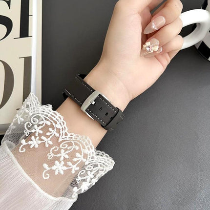 xDfind Flat Head Black Shark Fine Grain Leather Watch Band, For Xiaomi Band 9 Pro / Redmi Watch 6 / 5, For Redmi Watch 3 Active / Lite 20mm, For Redmi Watch 3 20mm