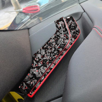 6pcs/Set Forged Gold Foil Carbon Fiber Car Inside A-pillar Horn Decorative Sticker for Chevrolet Corvette C8 2020-, Left and Right Driver, Inside A-pillar Horn