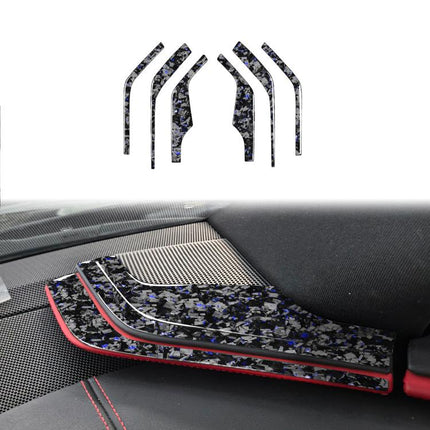 6pcs/Set Forged Gold Foil Carbon Fiber Car Inside A-pillar Horn Decorative Sticker for Chevrolet Corvette C8 2020-, Left and Right Driver, Inside A-pillar Horn