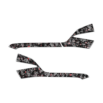 4pcs/Set Forged Gold Foil Carbon Fiber Car Rearview Mirror Decorative Sticker for Chevrolet Corvette C8 2020-, Right Driver, Rearview Mirror, Right Driver