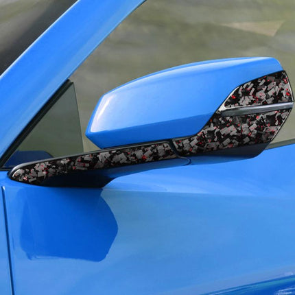 4pcs/Set Forged Gold Foil Carbon Fiber Car Rearview Mirror Decorative Sticker for Chevrolet Corvette C8 2020-, Right Driver, Rearview Mirror, Right Driver