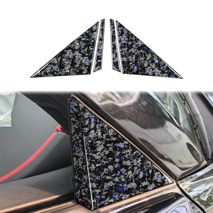 4pcs/Set Forged Gold Foil Carbon Fiber Car Outside A-pillar Decorative Sticker for Chevrolet Corvette C8 2020-, Left and Right Driver, Outside A-pillar
