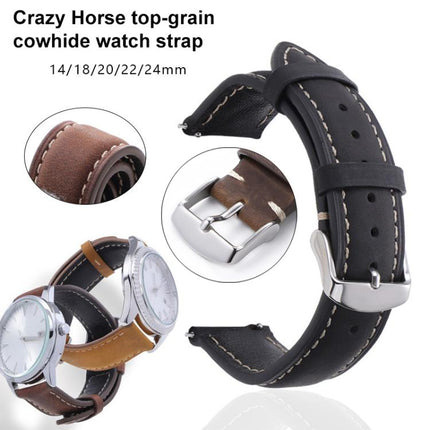 xDfind Retro Crazy Horse Texture Leather Watch Band, 20mm, 22mm