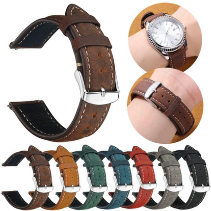 xDfind Retro Crazy Horse Texture Leather Watch Band, 24mm for Suunto 9 / 9 Baro / D5 / Core / 7, 14mm, 18mm