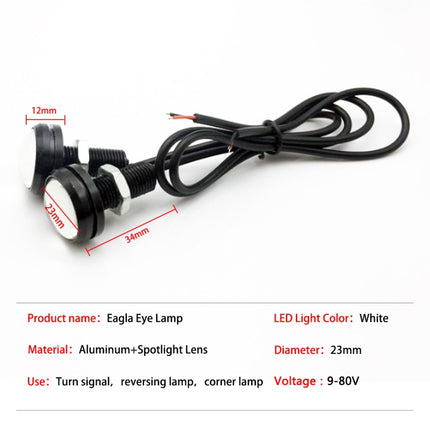 10 PCS 23mm 1.5W DC9-80V Motorcycle Eagle Eye Light Double Lens, 23mm Double Lens(Red Light), 23mm Double Lens(White Light), 23mm Double Lens(Yellow Light)