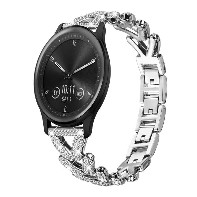 xDfind Small Twist Diamond Metal Watch Band, 20mm For Garmin Vivomove Sport / Vivoactive5 / 3, 20mm For Garmin Venu / Venu 2 / Sq / Sq2, 20mm, 20mm For Xiaomi Mibro Air / Mibro Lite, 20mm For Honor Watch SE / Magic Watch2 42mm