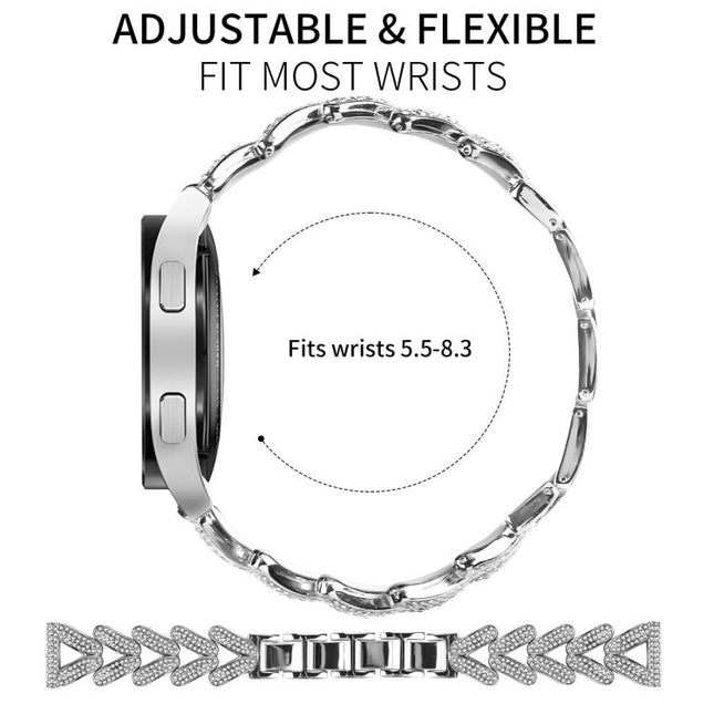 xDfind Small Twist Diamond Metal Watch Band, 20mm For Garmin Vivomove Sport / Vivoactive5 / 3, 20mm For Garmin Venu / Venu 2 / Sq / Sq2, 20mm, 20mm For Xiaomi Mibro Air / Mibro Lite, 20mm For Honor Watch SE / Magic Watch2 42mm