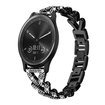 xDfind Small Twist Diamond Metal Watch Band, 20mm For Garmin Vivomove Sport / Vivoactive5 / 3, 20mm For Garmin Venu / Venu 2 / Sq / Sq2, 20mm, 20mm For Xiaomi Mibro Air / Mibro Lite, 20mm For Honor Watch SE / Magic Watch2 42mm