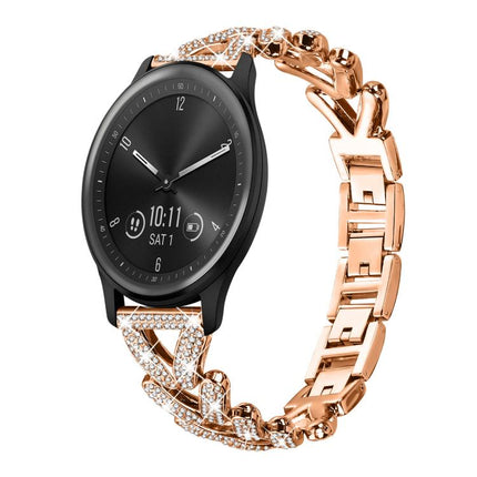 xDfind Small Twist Diamond Metal Watch Band, 20mm For Garmin Vivomove Sport / Vivoactive5 / 3, 20mm For Garmin Venu / Venu 2 / Sq / Sq2, 20mm, 20mm For Xiaomi Mibro Air / Mibro Lite, 20mm For Honor Watch SE / Magic Watch2 42mm