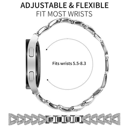 xDfind Small Twist Diamond Metal Watch Band, 20mm For COROS APEX 2 42mm / PACE 2, 20mm For Huawei Watch GT4 / GT3 / GT2, 20mm For Amazfit Bip U / Bip Lite / Bip 3 Pro, 20mm For Amazfit GTS4 Mini/3/2 /2e/2 Mini, 20mm For Xiaomi Haylou RS4 Plus LS11 / LS...