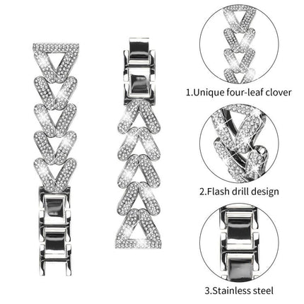 xDfind Small Twist Diamond Metal Watch Band, 20mm For COROS APEX 2 42mm / PACE 2, 20mm For Huawei Watch GT4 / GT3 / GT2, 20mm For Amazfit Bip U / Bip Lite / Bip 3 Pro, 20mm For Amazfit GTS4 Mini/3/2 /2e/2 Mini, 20mm For Xiaomi Haylou RS4 Plus LS11 / LS...
