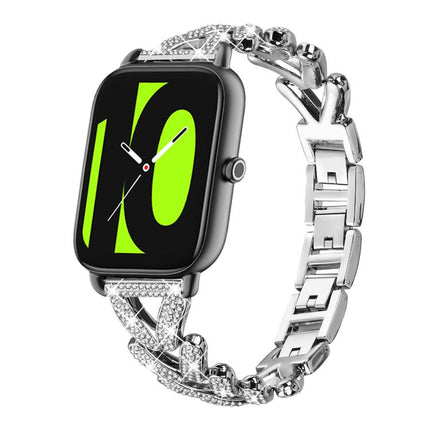 xDfind Small Twist Diamond Metal Watch Band, 20mm For Amazfit Bip U / Bip Lite / Bip 3 Pro, 20mm For Amazfit GTS4 Mini/3/2 /2e/2 Mini, 20mm For Xiaomi Haylou RS4 Plus LS11 / LS12, 20mm For Ticwatch GTH / E3 / E / 2                                      ...