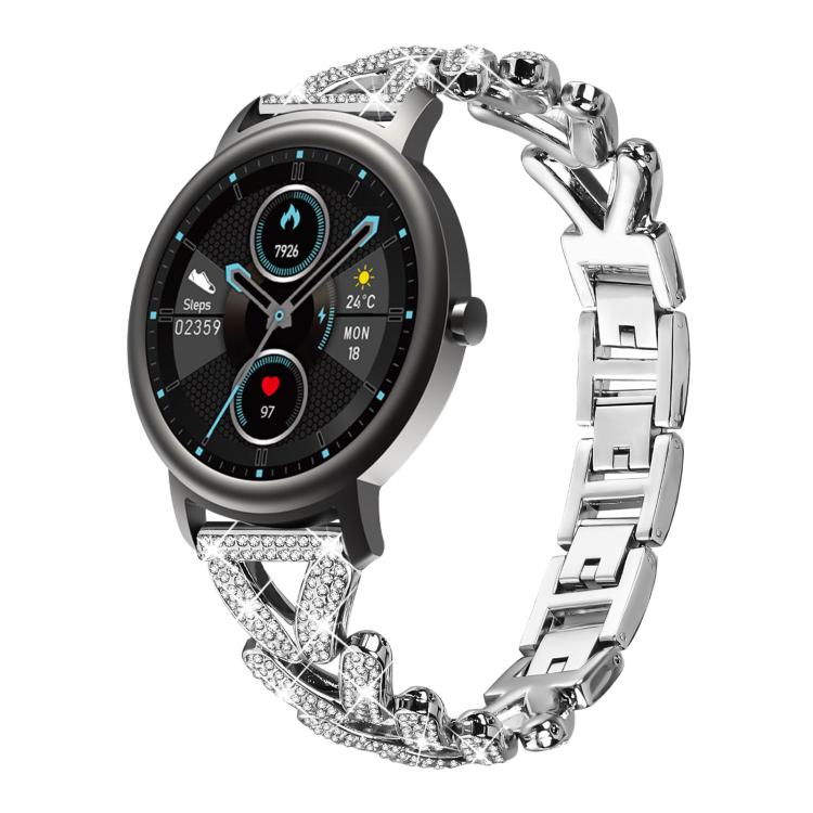 xDfind Small Twist Diamond Metal Watch Band, 20mm For Huawei Watch GT4 / GT3 / GT2, 20mm, 20mm For COROS APEX 2 42mm / PACE 2, 20mm For Xiaomi Mibro Air / Mibro Lite, 20mm For Honor Watch SE / Magic Watch2 42mm