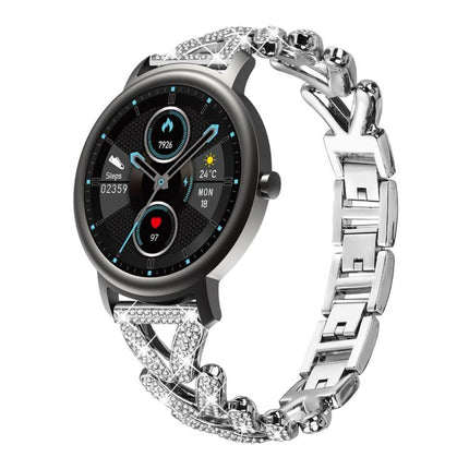 xDfind Small Twist Diamond Metal Watch Band, 20mm For Garmin Vivomove Sport / Vivoactive5 / 3, 20mm For Garmin Venu / Venu 2 / Sq / Sq2, 20mm, 20mm For Xiaomi Mibro Air / Mibro Lite, 20mm For Honor Watch SE / Magic Watch2 42mm