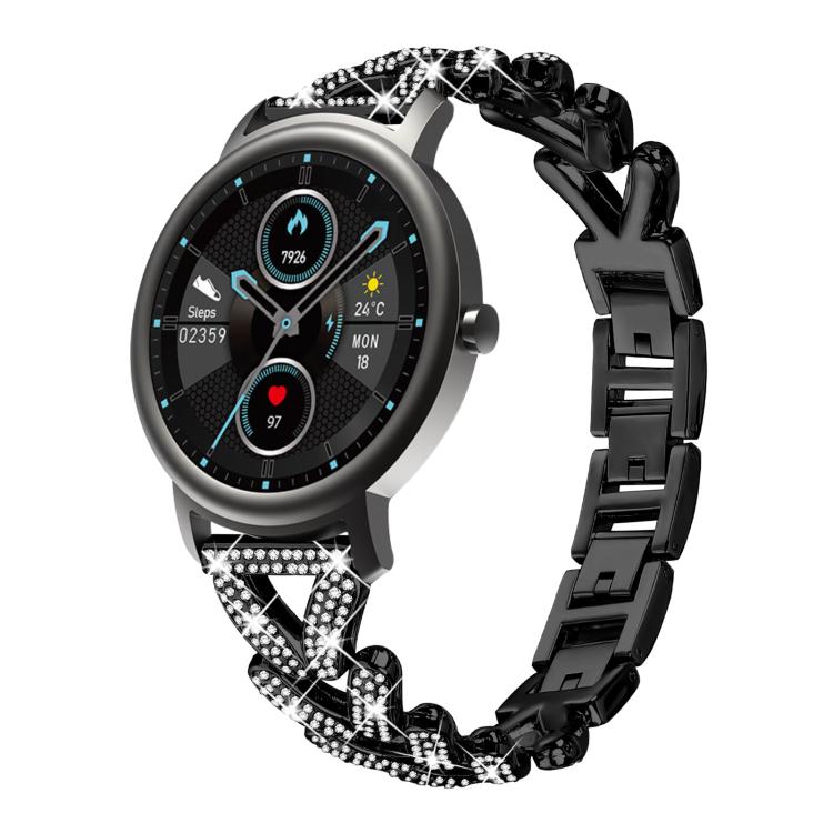 xDfind Small Twist Diamond Metal Watch Band, 20mm For Huawei Watch GT4 / GT3 / GT2, 20mm, 20mm For COROS APEX 2 42mm / PACE 2, 20mm For Xiaomi Mibro Air / Mibro Lite, 20mm For Honor Watch SE / Magic Watch2 42mm