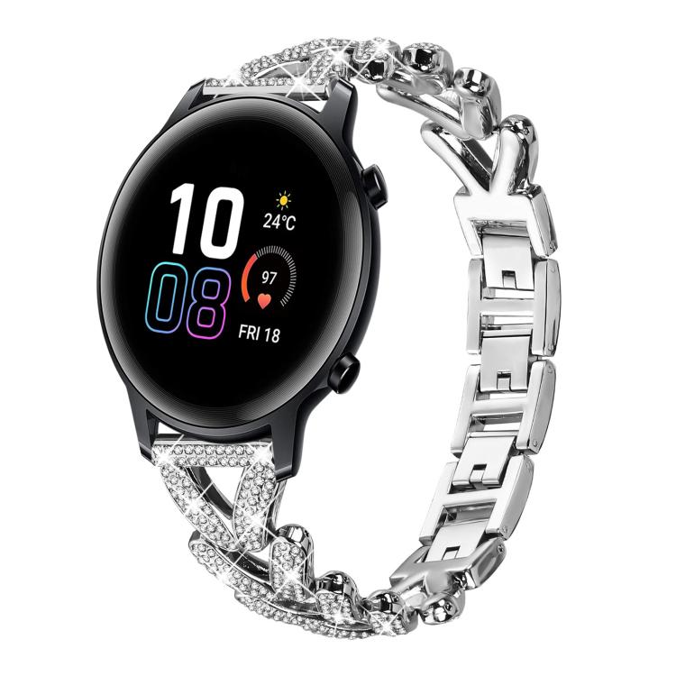 xDfind Small Twist Diamond Metal Watch Band, 20mm For Huawei Watch GT4 / GT3 / GT2, 20mm, 20mm For COROS APEX 2 42mm / PACE 2, 20mm For Xiaomi Mibro Air / Mibro Lite, 20mm For Honor Watch SE / Magic Watch2 42mm