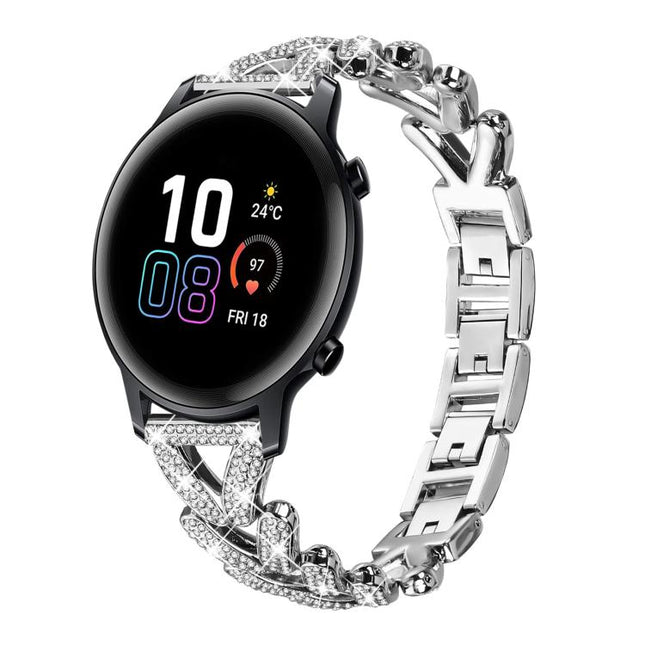xDfind Small Twist Diamond Metal Watch Band, 20mm For Garmin Vivomove Sport / Vivoactive5 / 3, 20mm For Garmin Venu / Venu 2 / Sq / Sq2, 20mm, 20mm For Xiaomi Mibro Air / Mibro Lite, 20mm For Honor Watch SE / Magic Watch2 42mm
