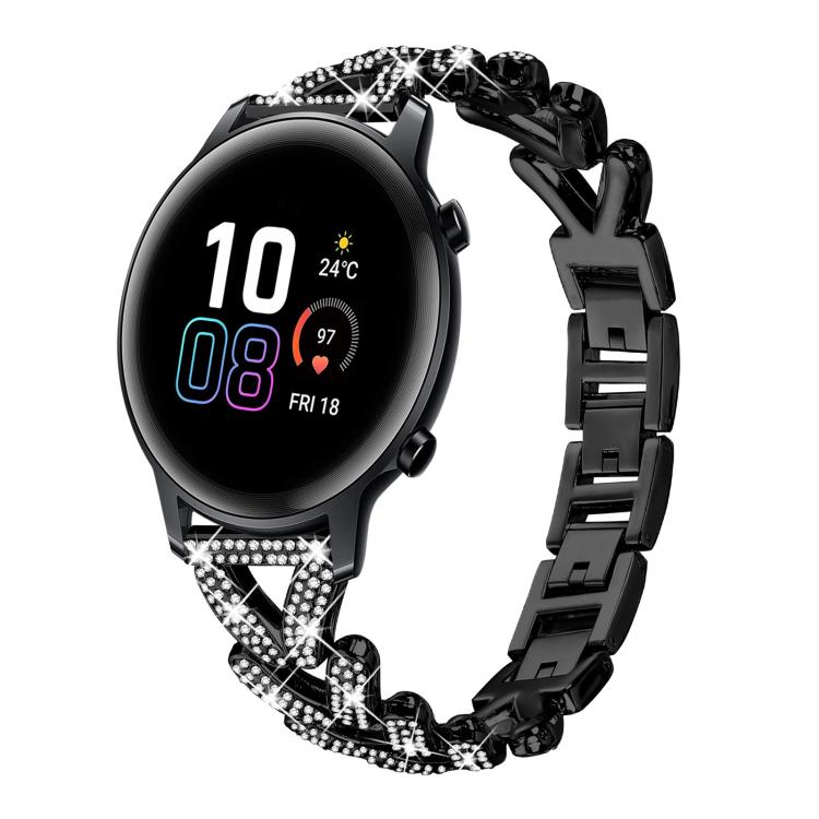 xDfind Small Twist Diamond Metal Watch Band, 20mm For Huawei Watch GT4 / GT3 / GT2, 20mm, 20mm For COROS APEX 2 42mm / PACE 2, 20mm For Xiaomi Mibro Air / Mibro Lite, 20mm For Honor Watch SE / Magic Watch2 42mm