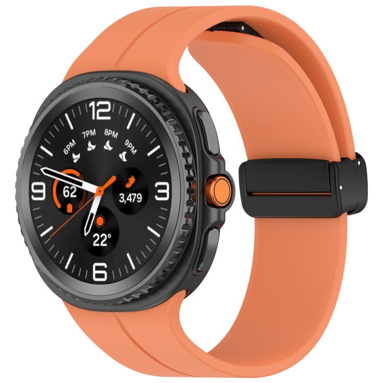 xDfind Fold Black Buckle Magnetic Silicone Watch Band, For Samsung Galaxy Watch8 / Watch8 Classic