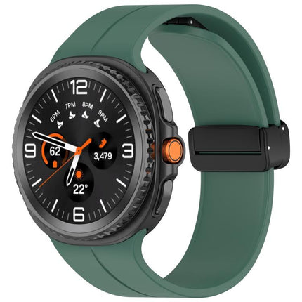 xDfind Fold Black Buckle Magnetic Silicone Watch Band, For Samsung Galaxy Watch8 / Watch8 Classic