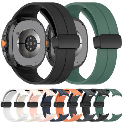 xDfind Fold Black Buckle Magnetic Silicone Watch Band, For Samsung Galaxy Watch8 / Watch8 Classic