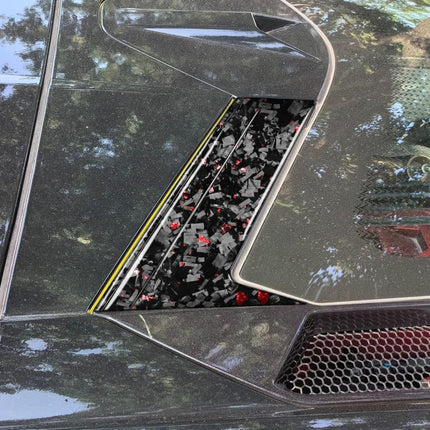 6pcs/Set Forged Gold Foil Carbon Fiber Car Roof Camera Decorative Sticker for Chevrolet Corvette C8 2020-, Left and Right Driver, Roof Camera