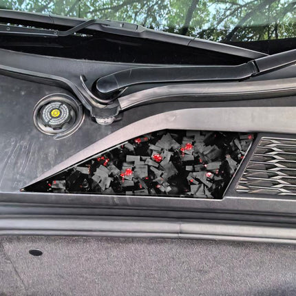 Forged Gold Foil Carbon Fiber Car Front Storage Vents Decorative Sticker for Chevrolet Corvette C8 2020-, Right Driver, Front Storage Vents, Right Driver