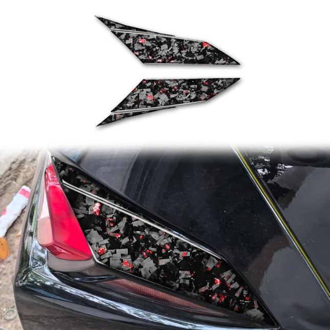 4pcs/Set Forged Gold Foil Carbon Fiber Car Taillight Sides Decorative Sticker for Chevrolet Corvette C8 2020-, Left and Right Driver, Taillight Sides