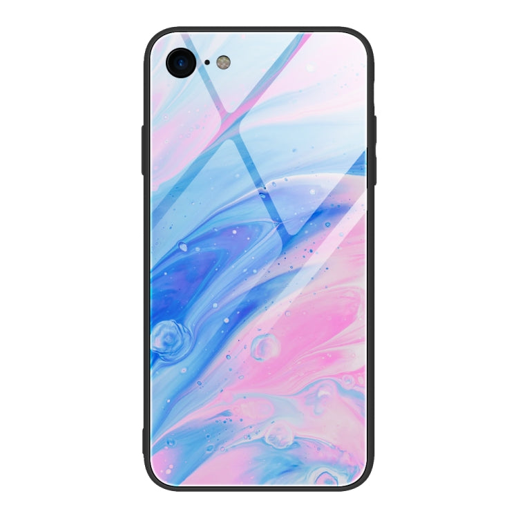 Marble Pattern Glass Protective Case, For iPhone SE 2022 / SE 2020 / 8 / 7, For iPhone X