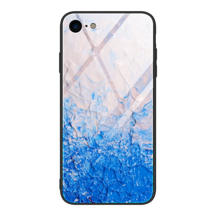 Marble Pattern Glass Protective Case, For iPhone SE 2022 / SE 2020 / 8 / 7, For iPhone X