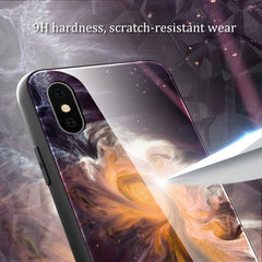 Marble Pattern Glass Protective Case, For iPhone X