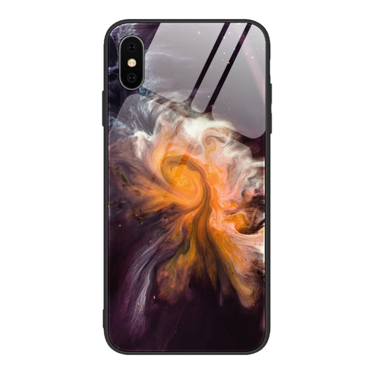 Marble Pattern Glass Protective Case, For iPhone X