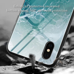 Marble Pattern Glass Protective Case, For iPhone X