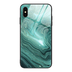 Marble Pattern Glass Protective Case, For iPhone X