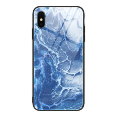 Marble Pattern Glass Protective Case, For iPhone X