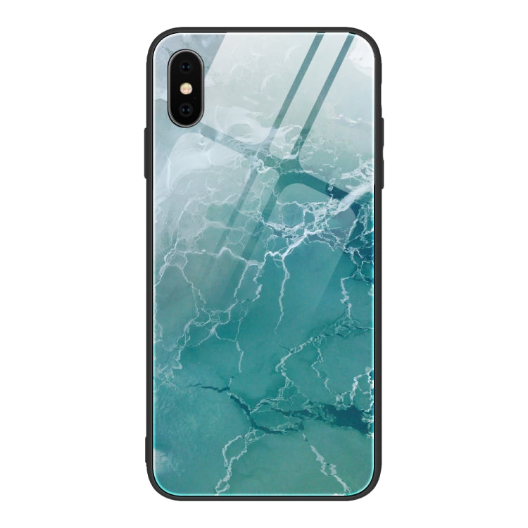 Marble Pattern Glass Protective Case, For iPhone SE 2022 / SE 2020 / 8 / 7, For iPhone X
