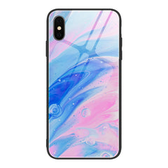 Marble Pattern Glass Protective Case, For iPhone X